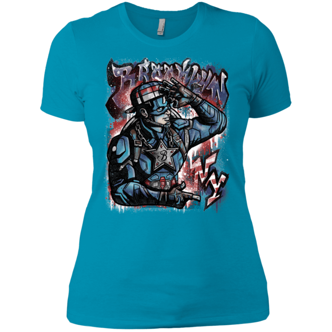 T-Shirts Turquoise / X-Small Cap Brooklyn Women's Premium T-Shirt