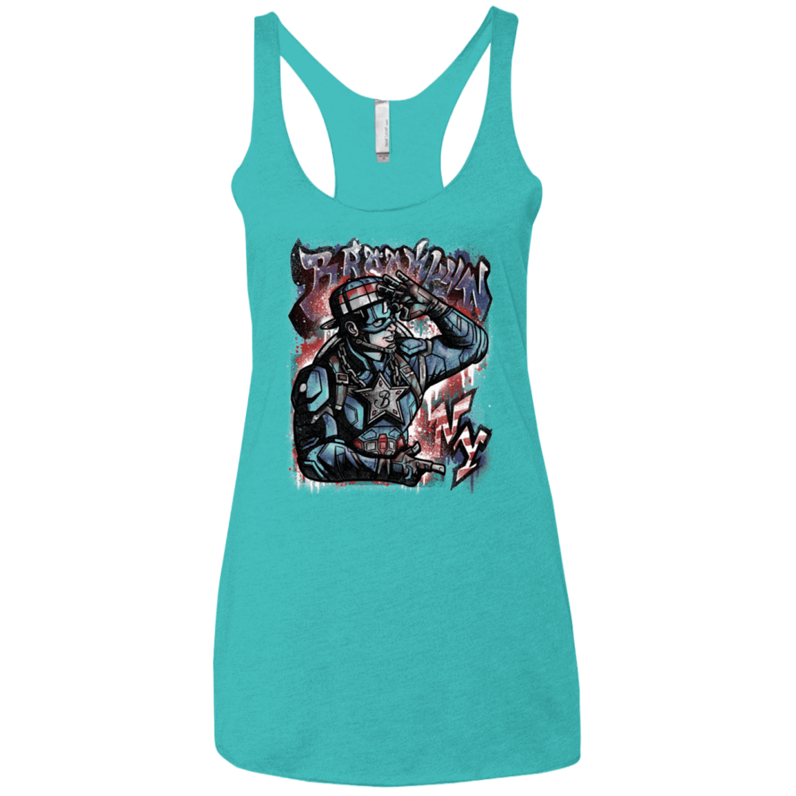 T-Shirts Tahiti Blue / X-Small Cap Brooklyn Women's Triblend Racerback Tank