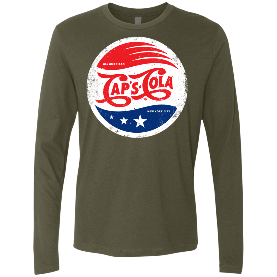 T-Shirts Military Green / Small Caps Cola Men's Premium Long Sleeve