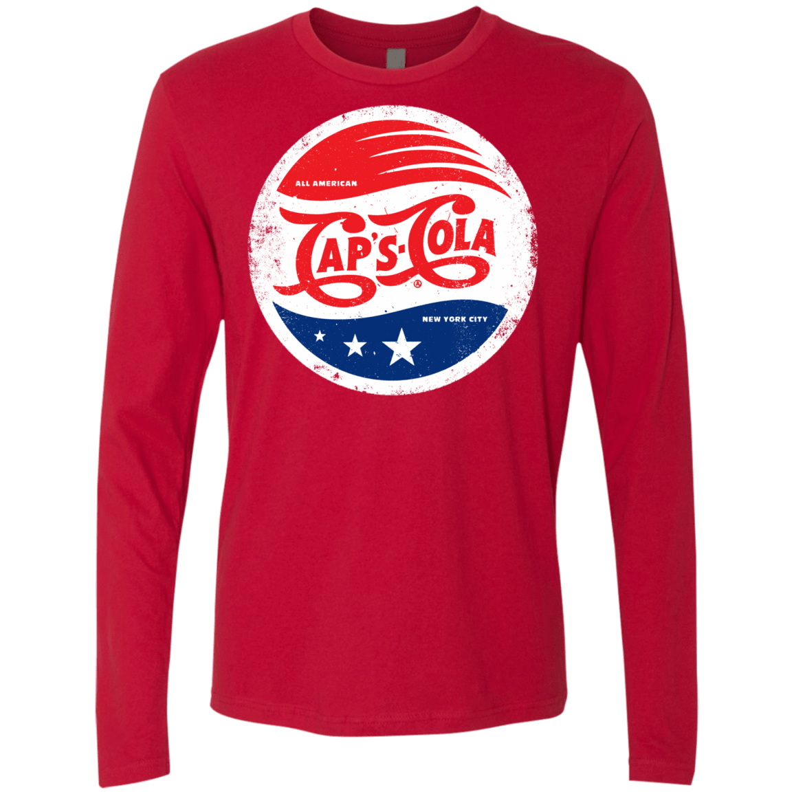 T-Shirts Red / Small Caps Cola Men's Premium Long Sleeve