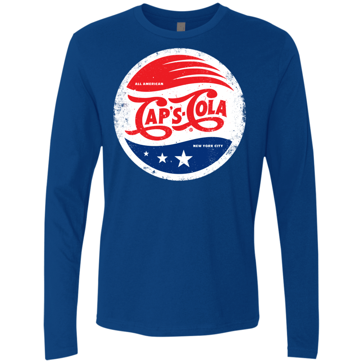 T-Shirts Royal / Small Caps Cola Men's Premium Long Sleeve