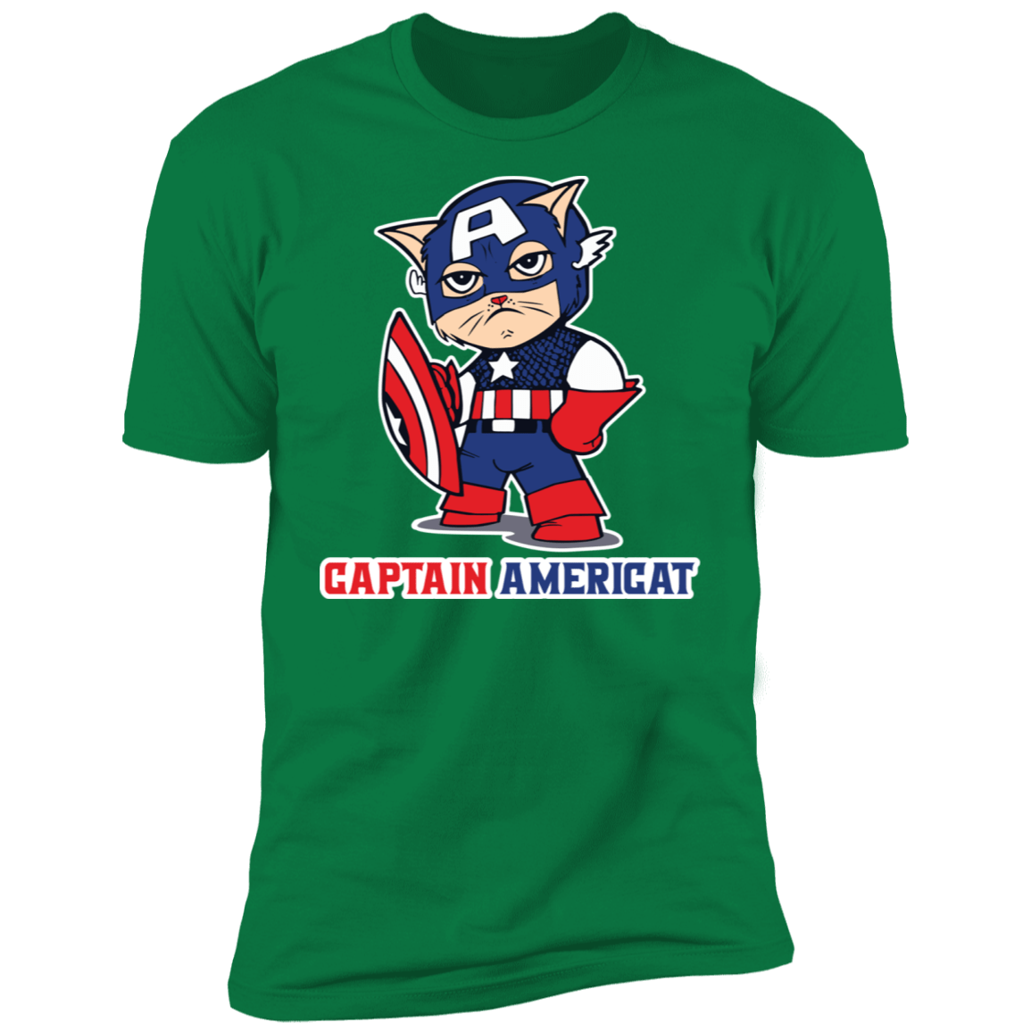 T-Shirts Kelly Green / S Captain AmeriCAT Men's Premium T-Shirt
