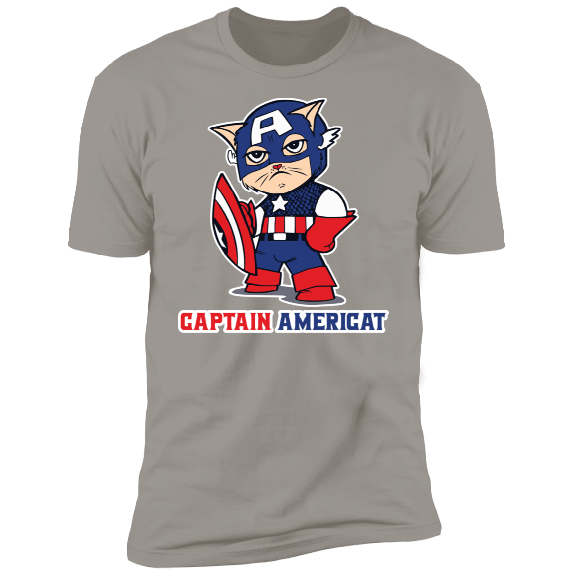 T-Shirts Light Grey / S Captain AmeriCAT Men's Premium T-Shirt