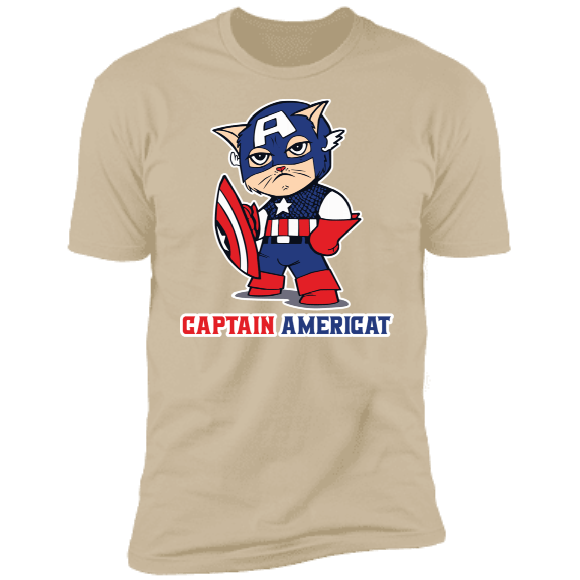 T-Shirts Sand / S Captain AmeriCAT Men's Premium T-Shirt