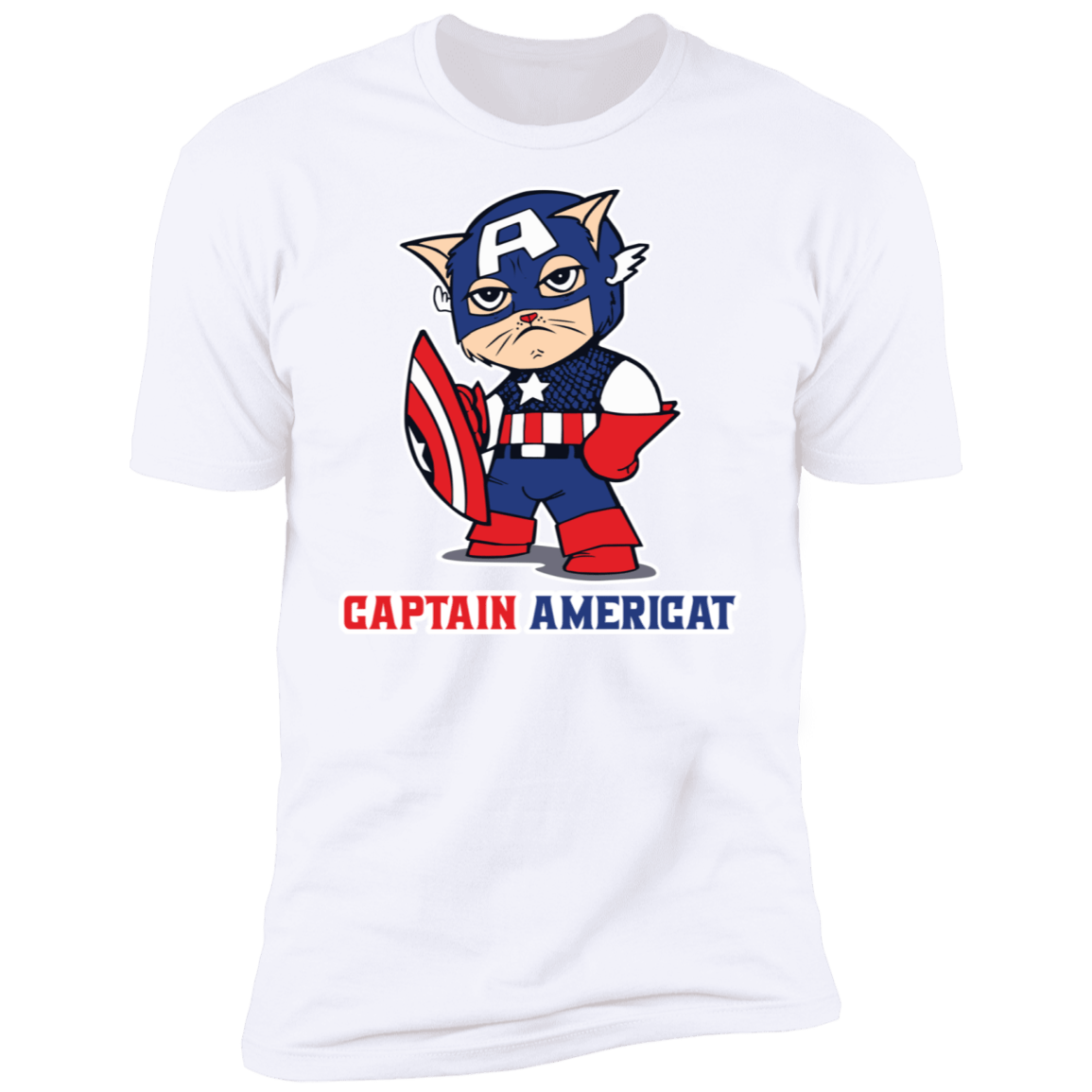 T-Shirts White / S Captain AmeriCAT Men's Premium T-Shirt