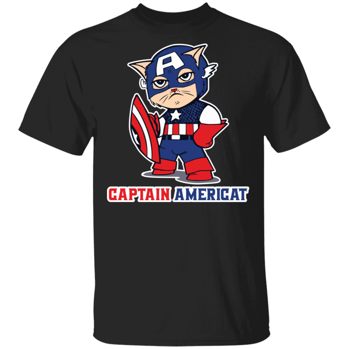T-Shirts Black / S Captain AmeriCAT T-Shirt