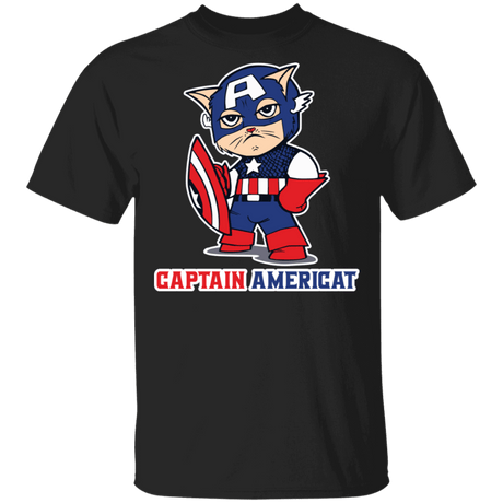 T-Shirts Black / S Captain AmeriCAT T-Shirt