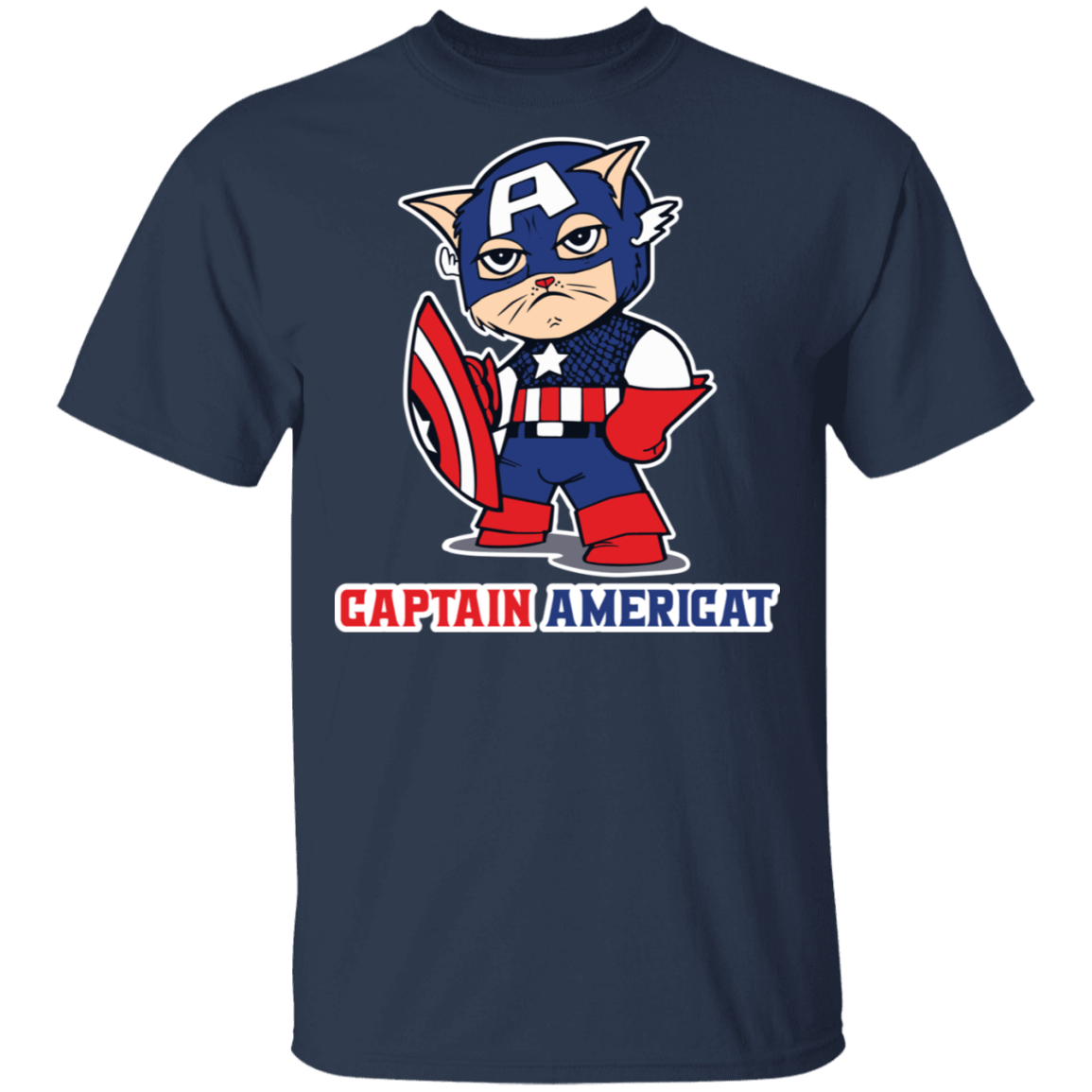 T-Shirts Navy / S Captain AmeriCAT T-Shirt