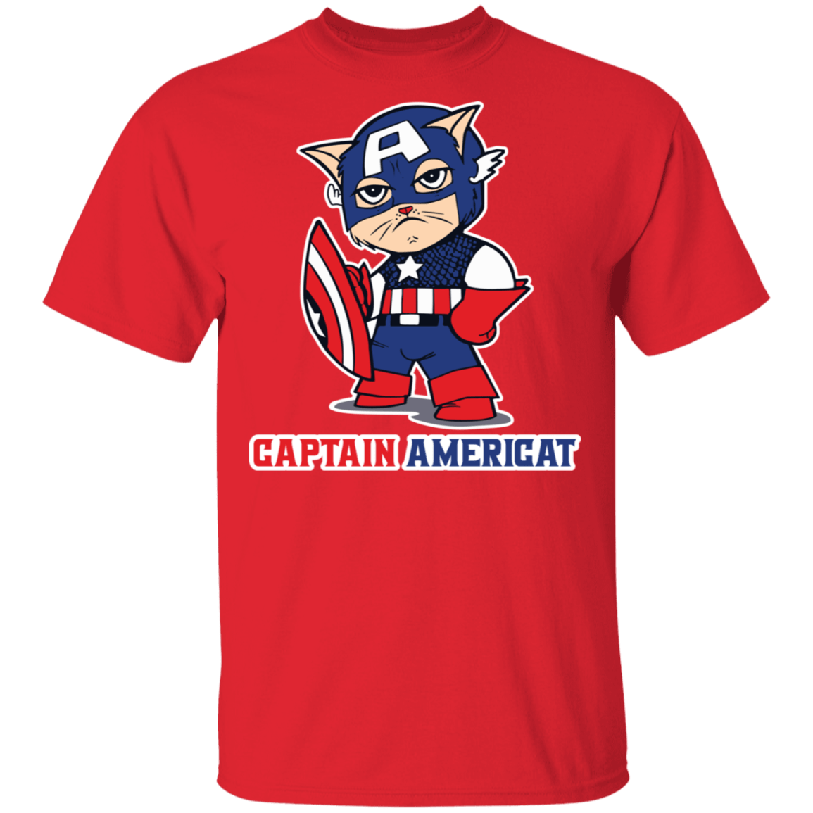 T-Shirts Red / S Captain AmeriCAT T-Shirt