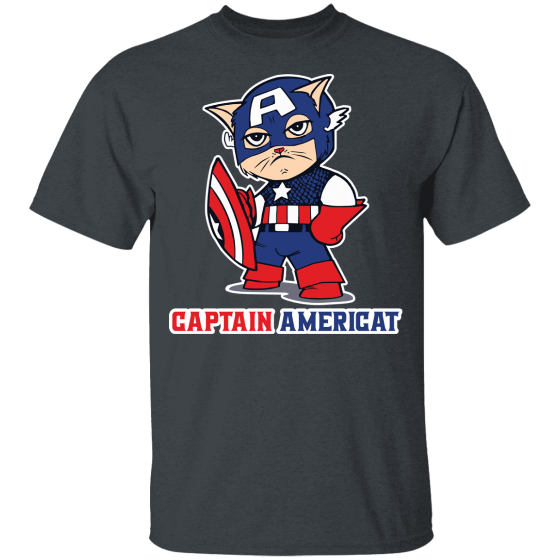 T-Shirts Dark Heather / YXS Captain AmeriCAT Youth T-Shirt