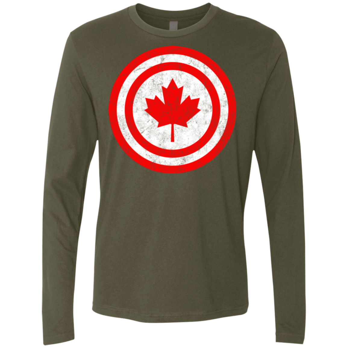 T-Shirts Military Green / Small Captain Canada Men's Premium Long Sleeve