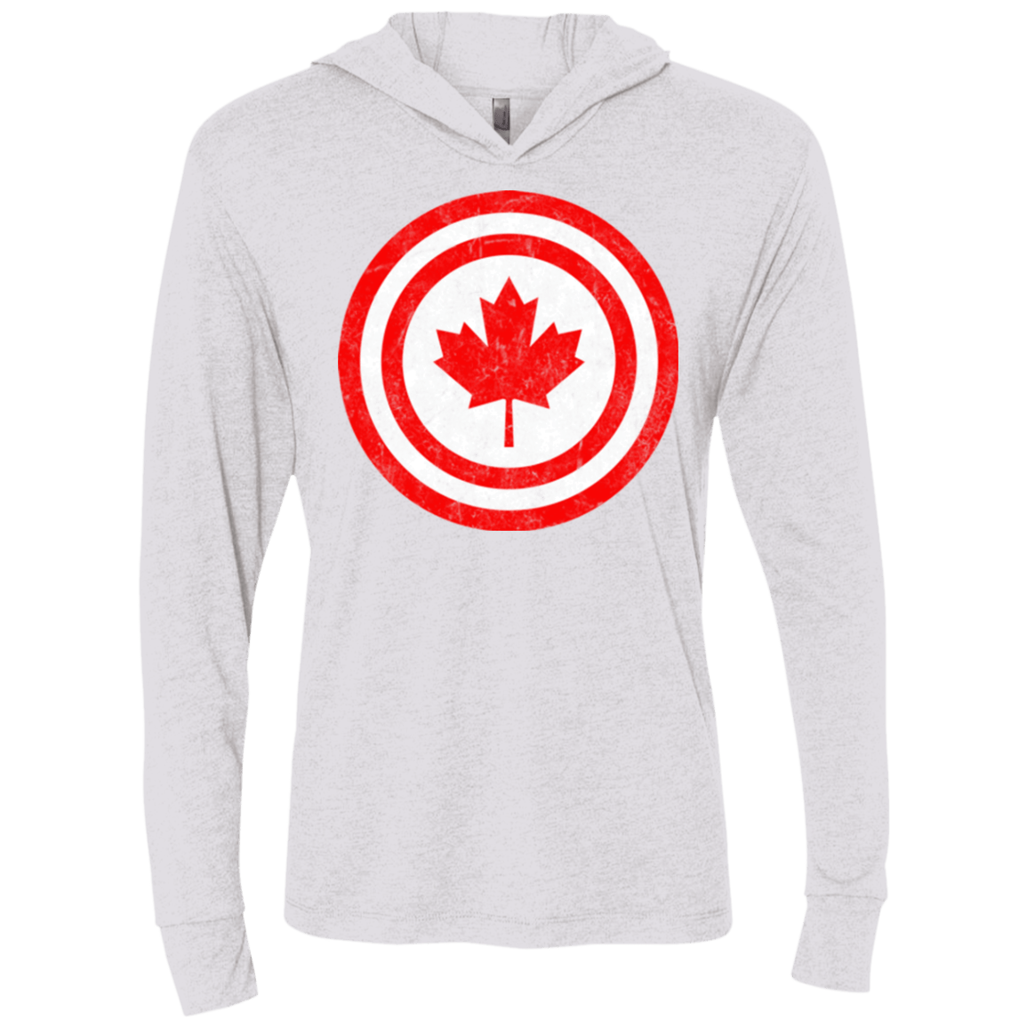 T-Shirts Heather White / X-Small Captain Canada Triblend Long Sleeve Hoodie Tee