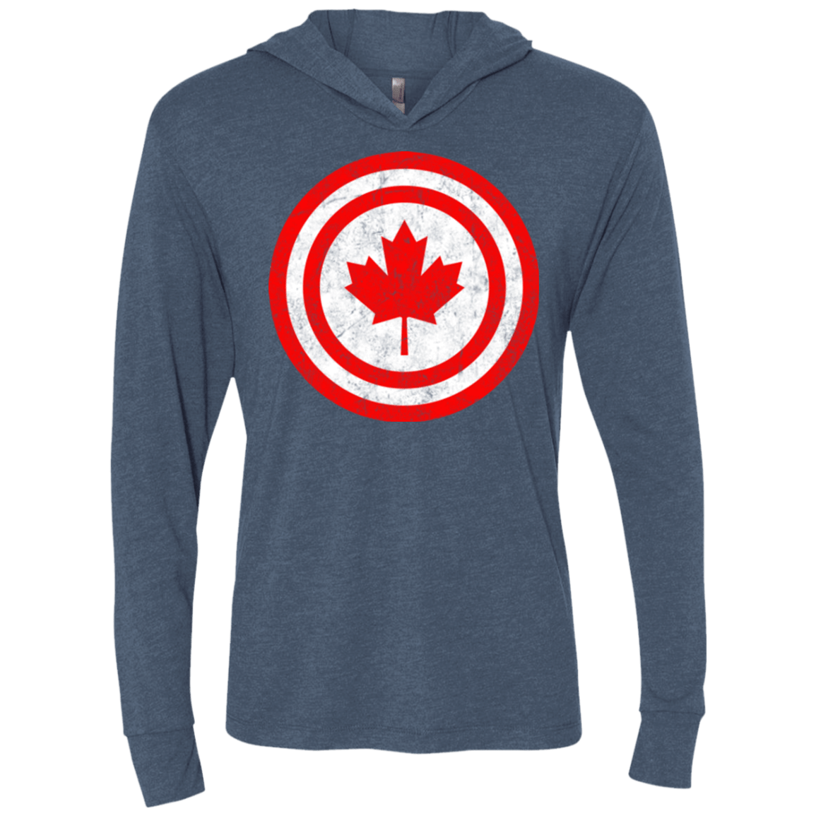 T-Shirts Indigo / X-Small Captain Canada Triblend Long Sleeve Hoodie Tee