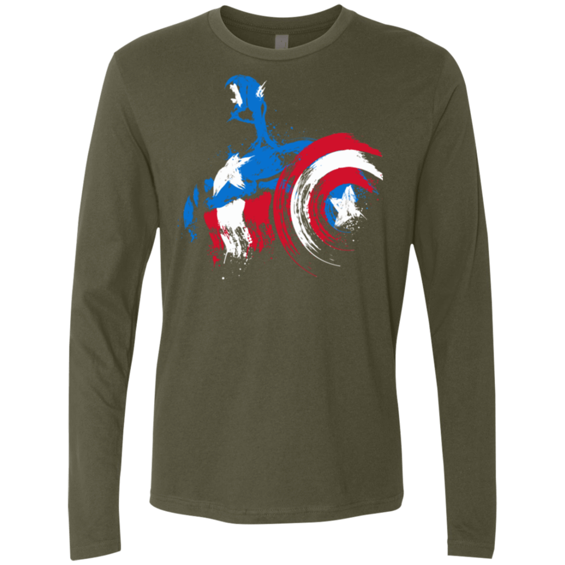 T-Shirts Military Green / S Captain Men's Premium Long Sleeve