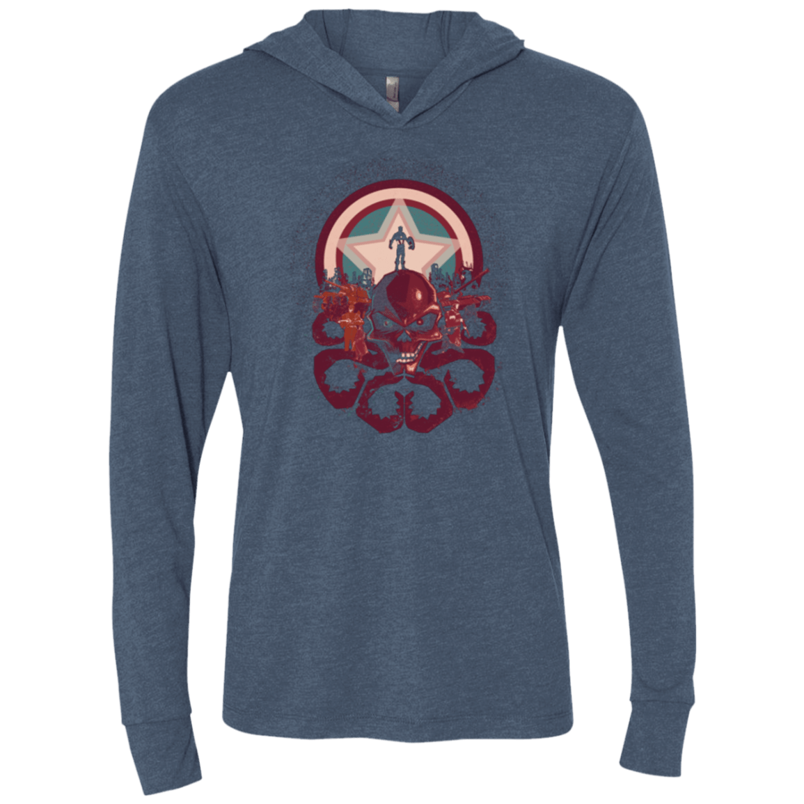 T-Shirts Indigo / X-Small Captain Nightmare Triblend Long Sleeve Hoodie Tee