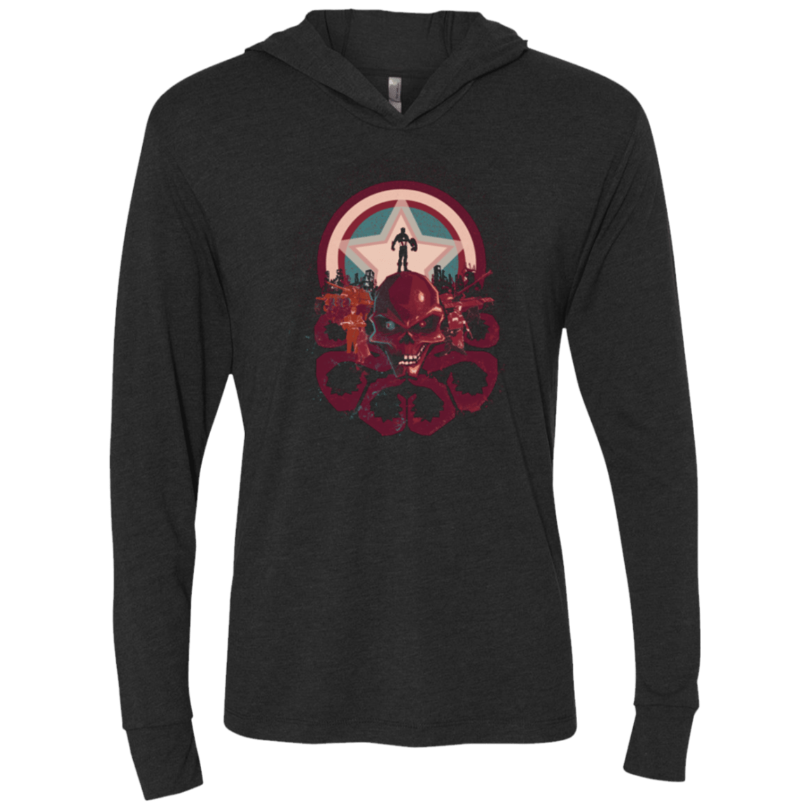 T-Shirts Vintage Black / X-Small Captain Nightmare Triblend Long Sleeve Hoodie Tee