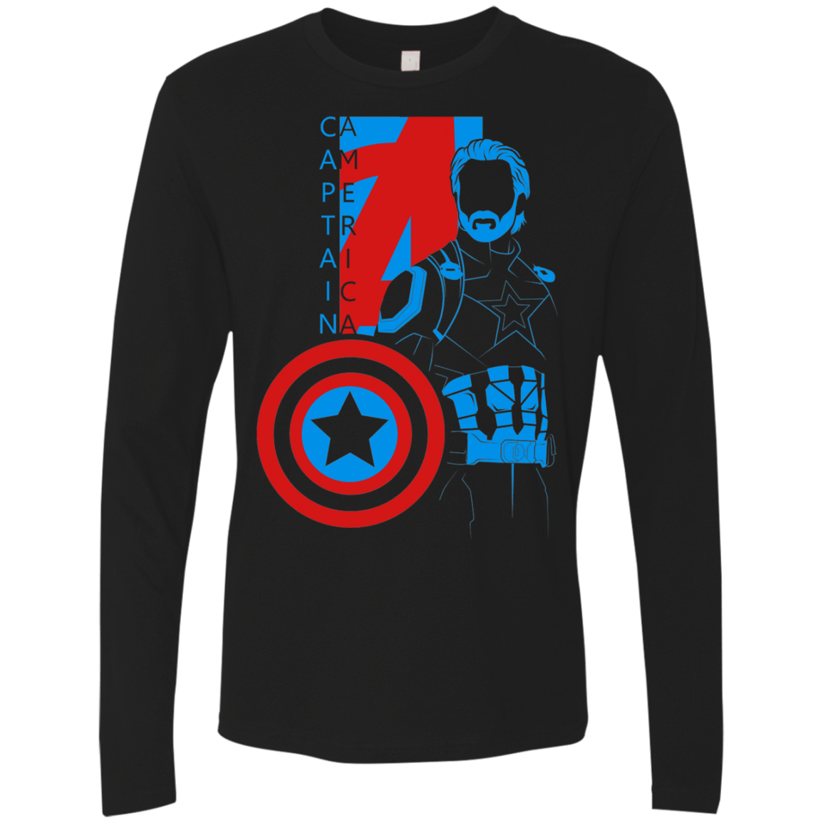 T-Shirts Black / S Captain Profile Men's Premium Long Sleeve