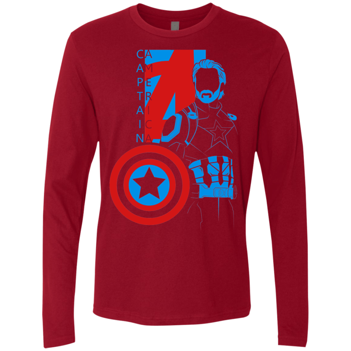T-Shirts Cardinal / S Captain Profile Men's Premium Long Sleeve