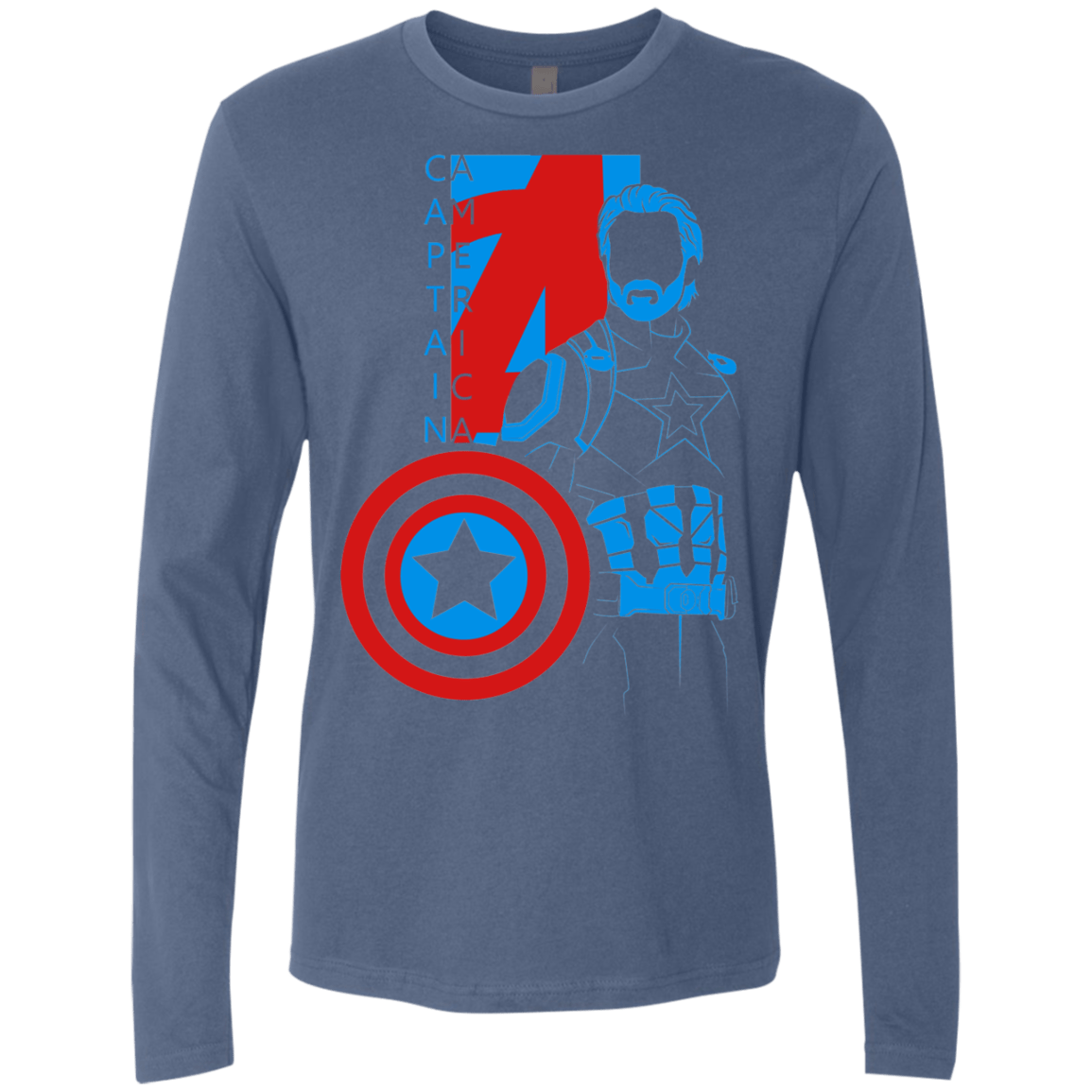 T-Shirts Indigo / S Captain Profile Men's Premium Long Sleeve