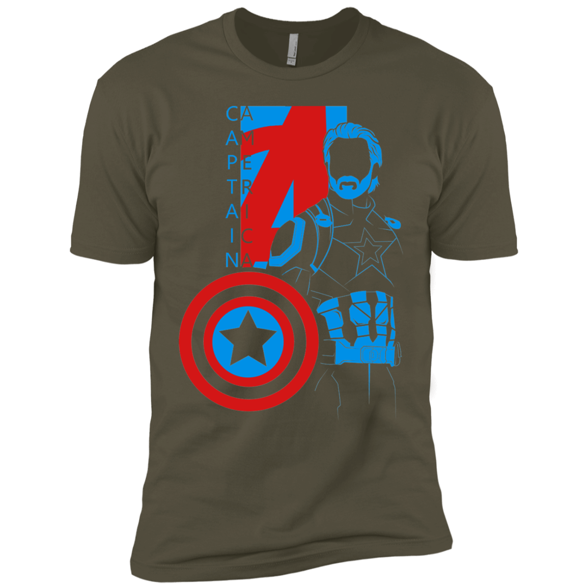 T-Shirts Military Green / X-Small Captain Profile Men's Premium T-Shirt