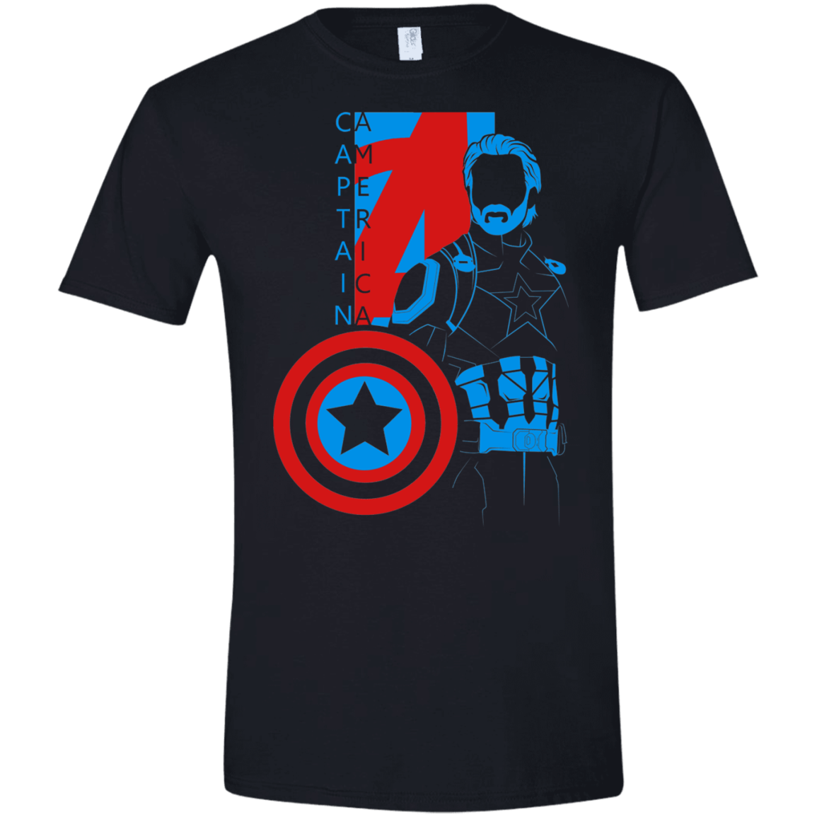 T-Shirts Black / X-Small Captain Profile Men's Semi-Fitted Softstyle