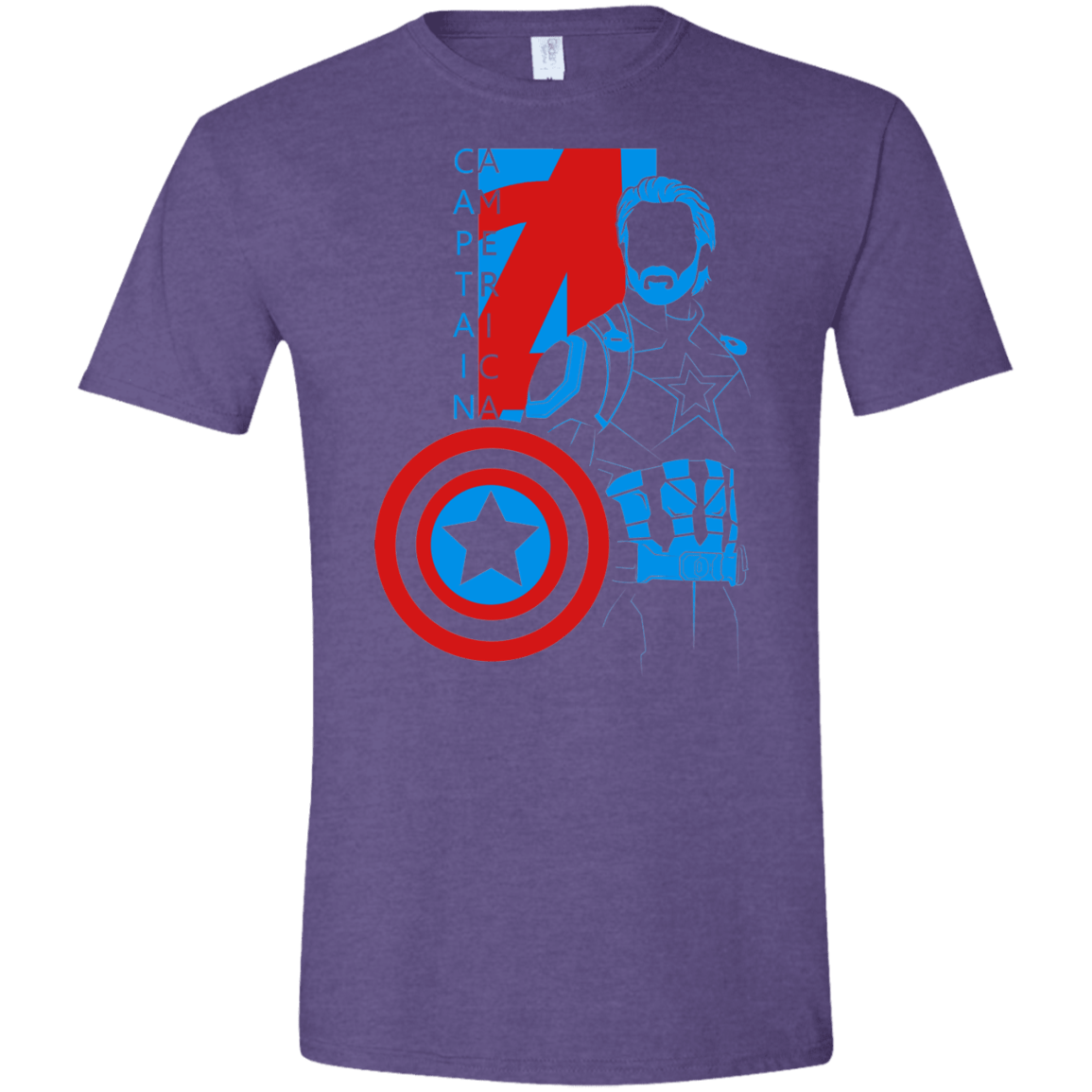 T-Shirts Heather Purple / S Captain Profile Men's Semi-Fitted Softstyle