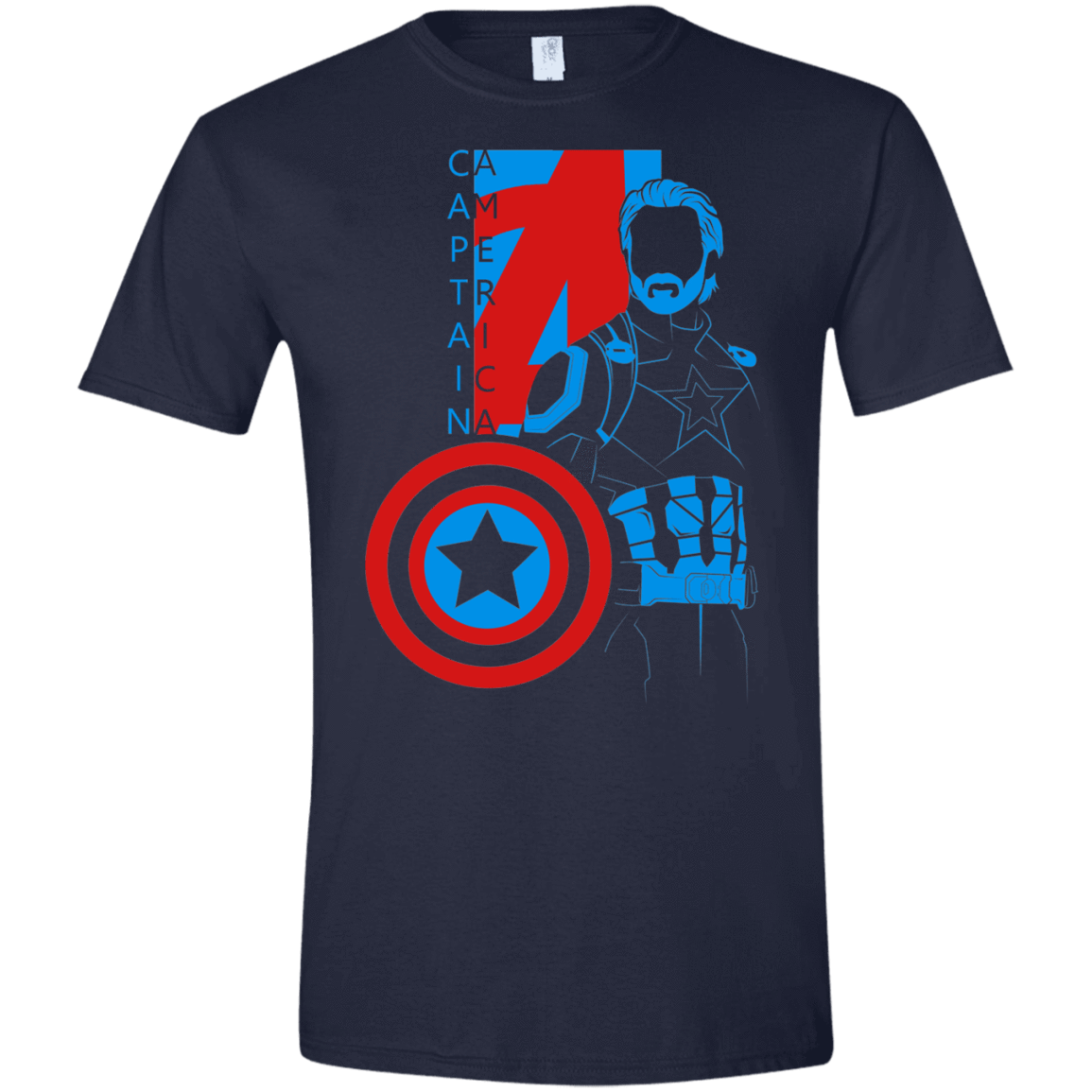 T-Shirts Navy / X-Small Captain Profile Men's Semi-Fitted Softstyle