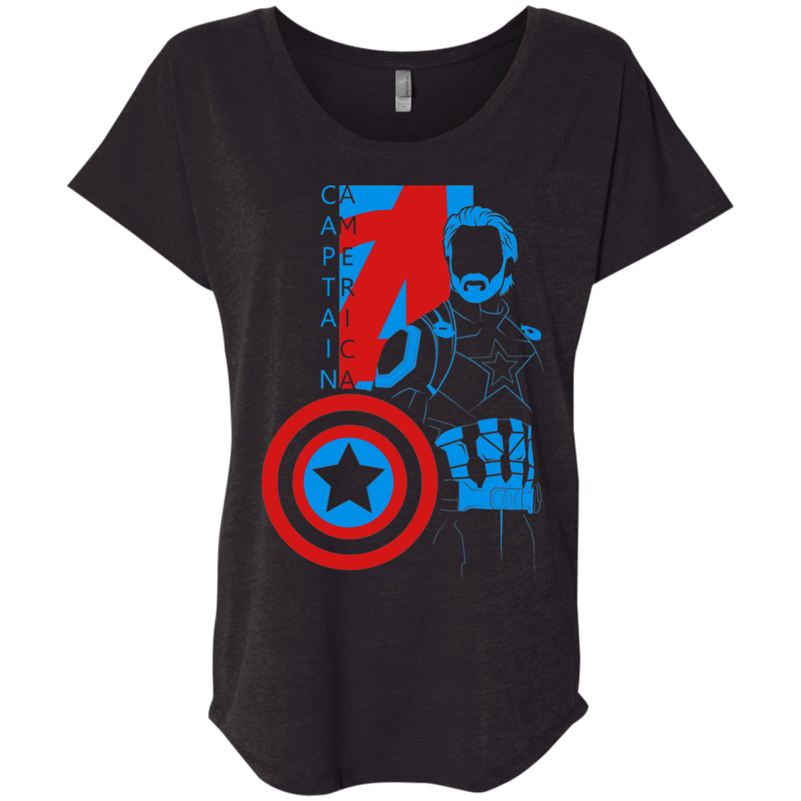 T-Shirts Vintage Black / X-Small Captain Profile Triblend Dolman Sleeve