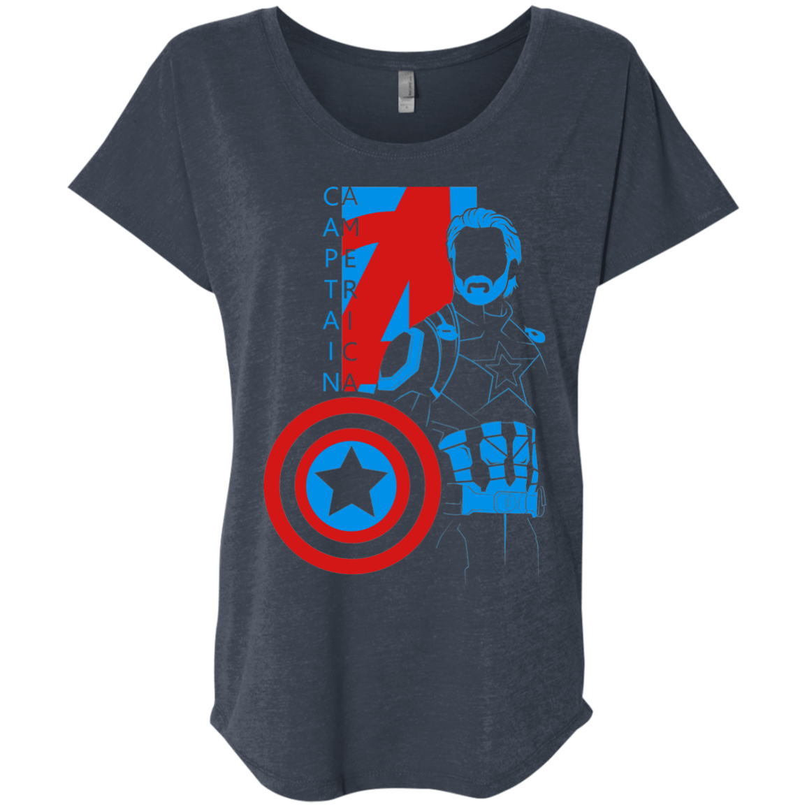 T-Shirts Vintage Navy / X-Small Captain Profile Triblend Dolman Sleeve