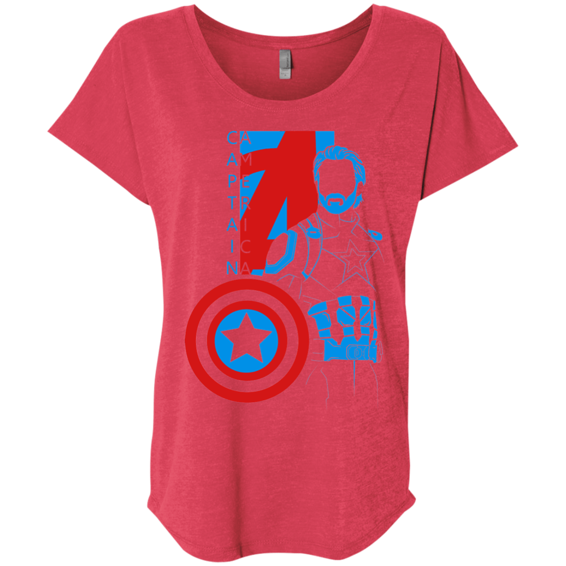 T-Shirts Vintage Red / X-Small Captain Profile Triblend Dolman Sleeve