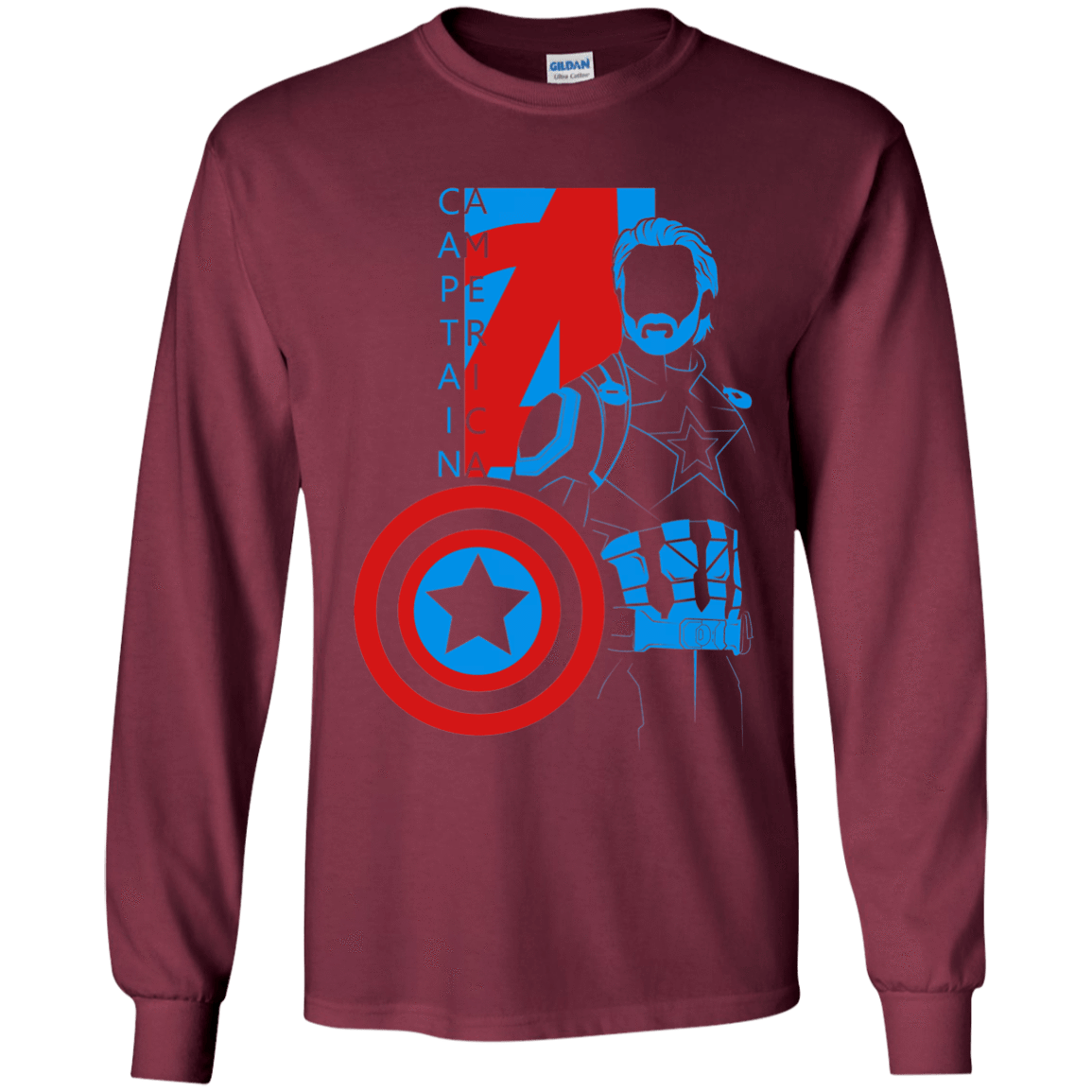 T-Shirts Maroon / YS Captain Profile Youth Long Sleeve T-Shirt