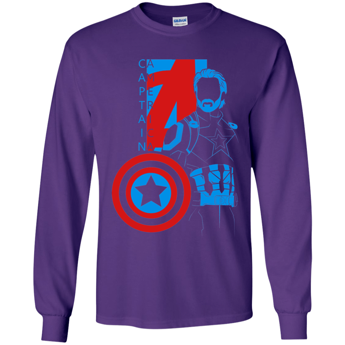 T-Shirts Purple / YS Captain Profile Youth Long Sleeve T-Shirt