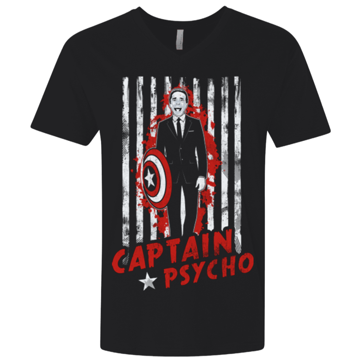 T-Shirts Black / X-Small Captain Psycho Men's Premium V-Neck