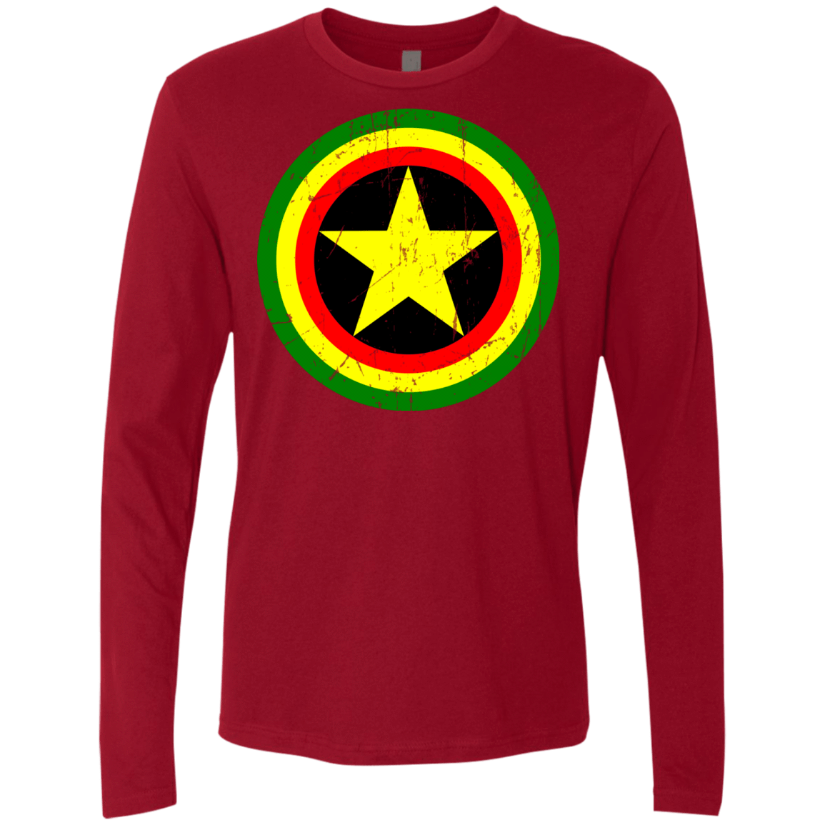 T-Shirts Cardinal / Small Captain Rasta Men's Premium Long Sleeve