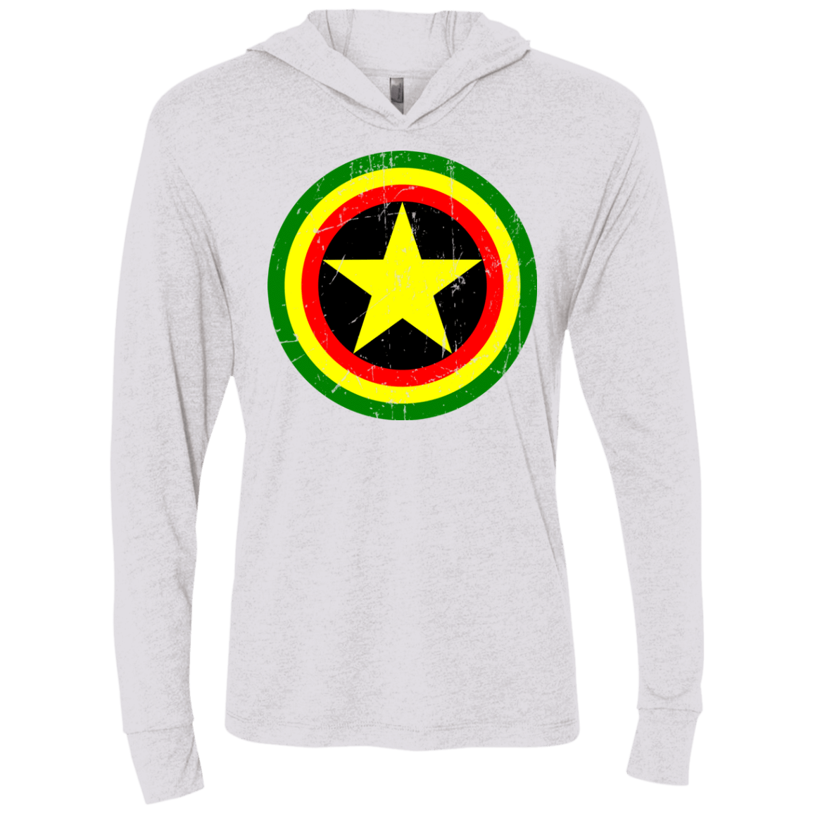 T-Shirts Heather White / X-Small Captain Rasta Triblend Long Sleeve Hoodie Tee