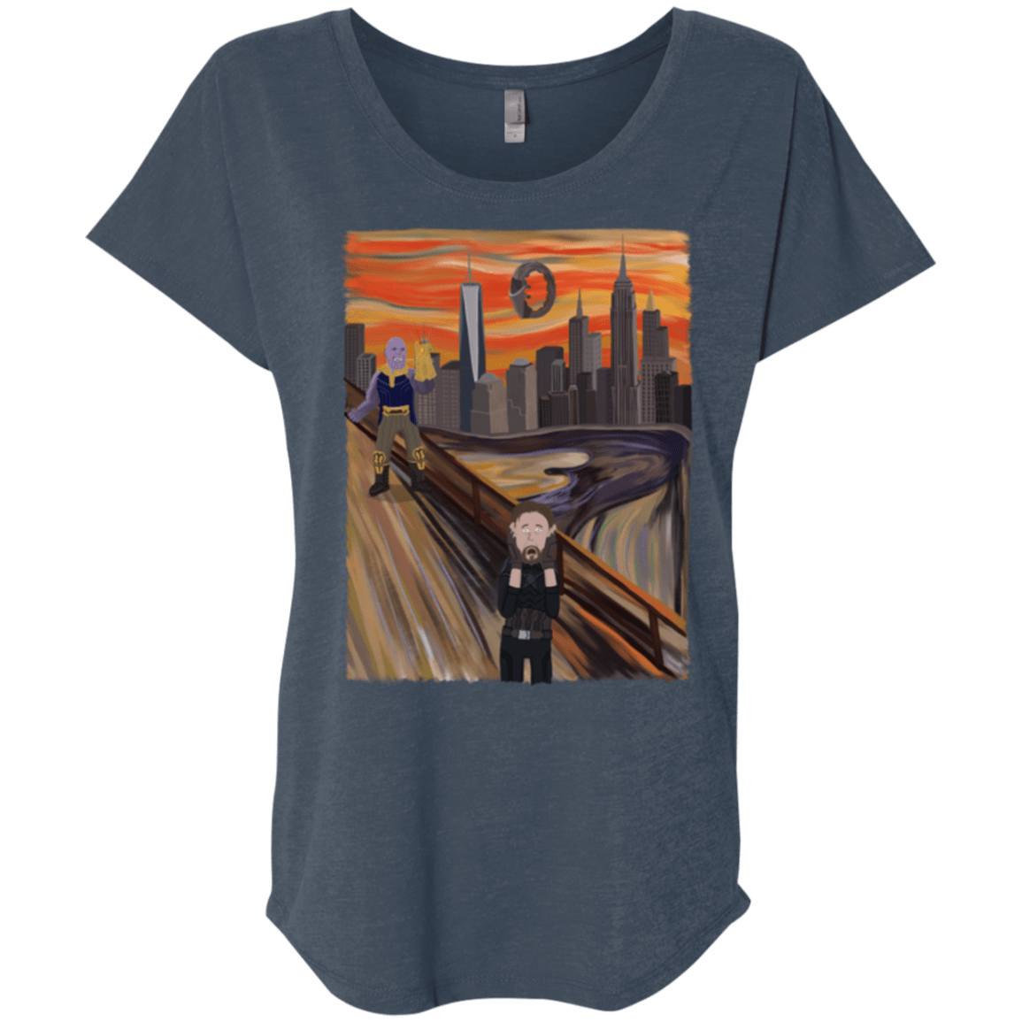 T-Shirts Indigo / X-Small Captain Scream Triblend Dolman Sleeve