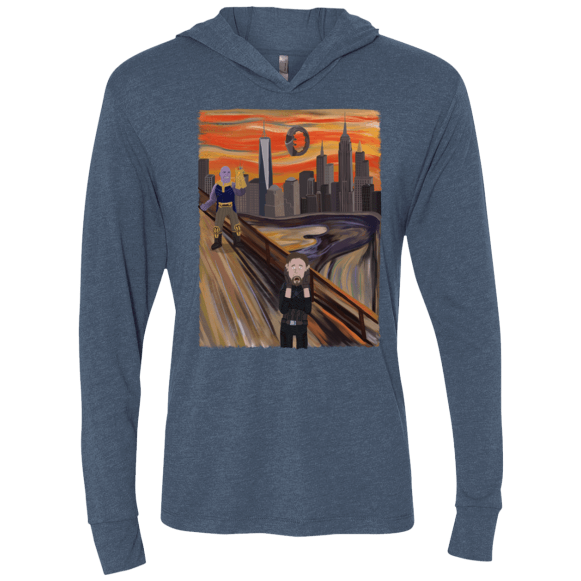 T-Shirts Indigo / X-Small Captain Scream Triblend Long Sleeve Hoodie Tee