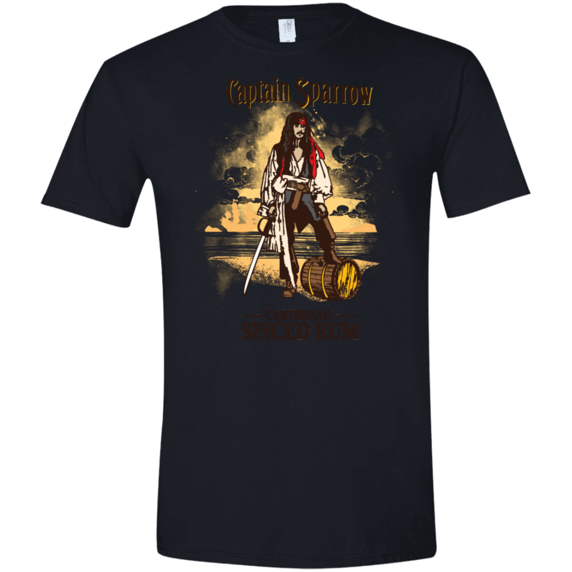 T-Shirts Black / X-Small Captain Sparrow Men's Semi-Fitted Softstyle