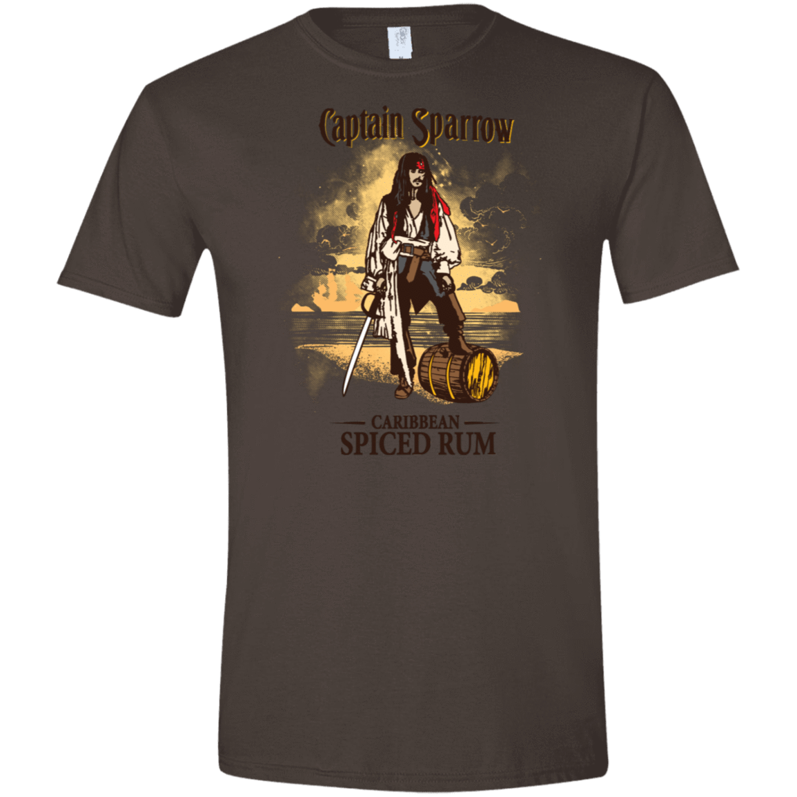 T-Shirts Dark Chocolate / S Captain Sparrow Men's Semi-Fitted Softstyle