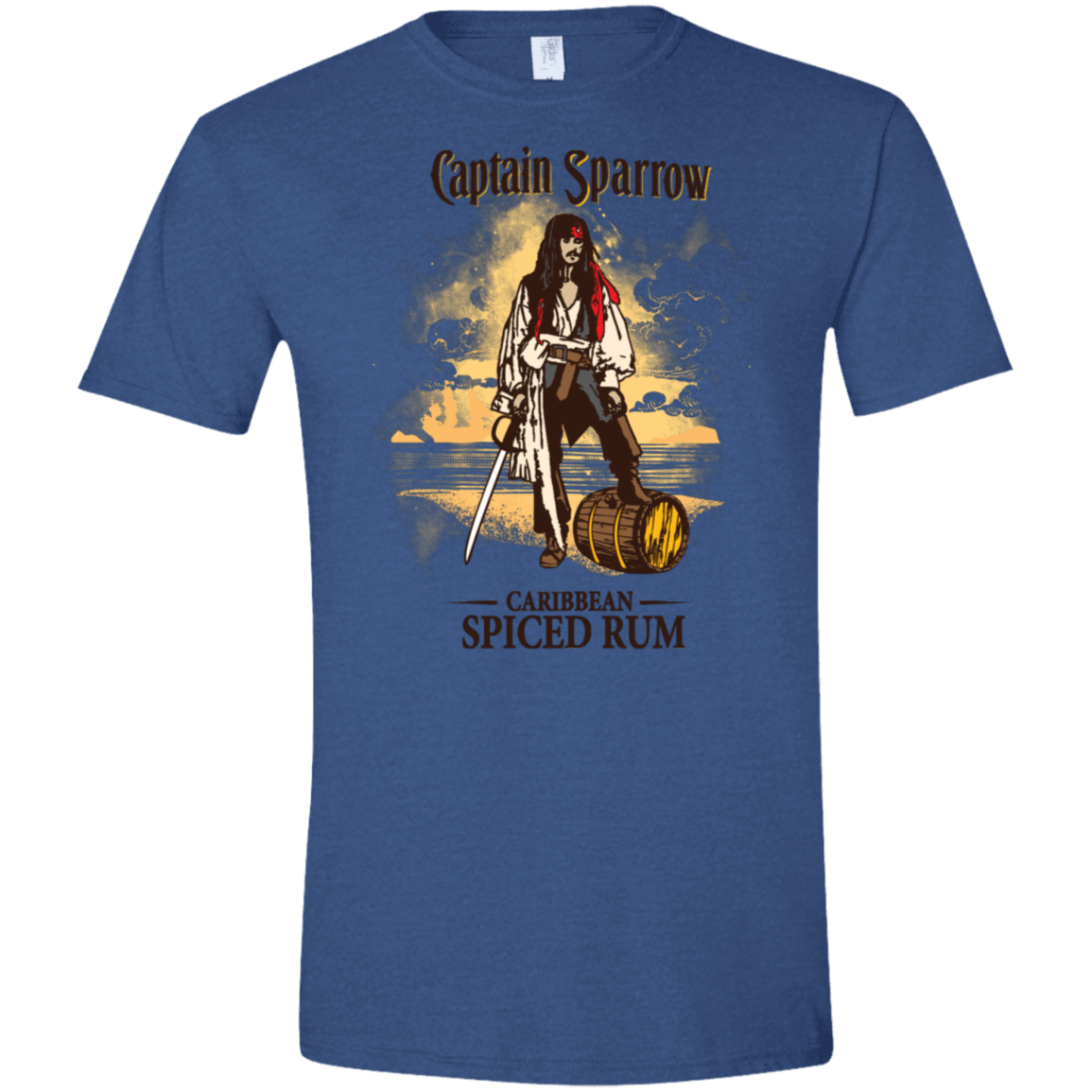 T-Shirts Heather Royal / X-Small Captain Sparrow Men's Semi-Fitted Softstyle