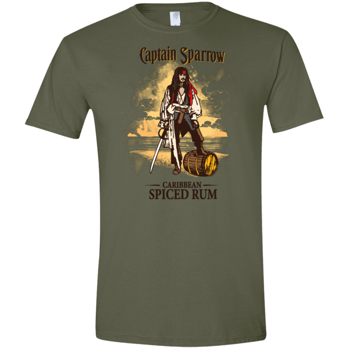T-Shirts Military Green / S Captain Sparrow Men's Semi-Fitted Softstyle