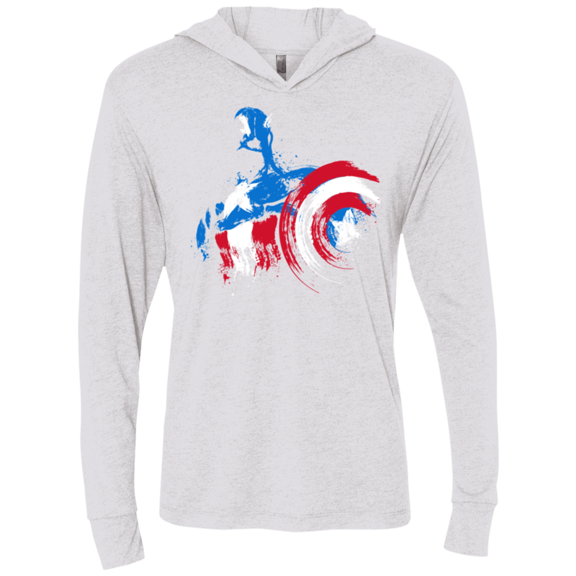 T-Shirts Heather White / X-Small Captain Triblend Long Sleeve Hoodie Tee