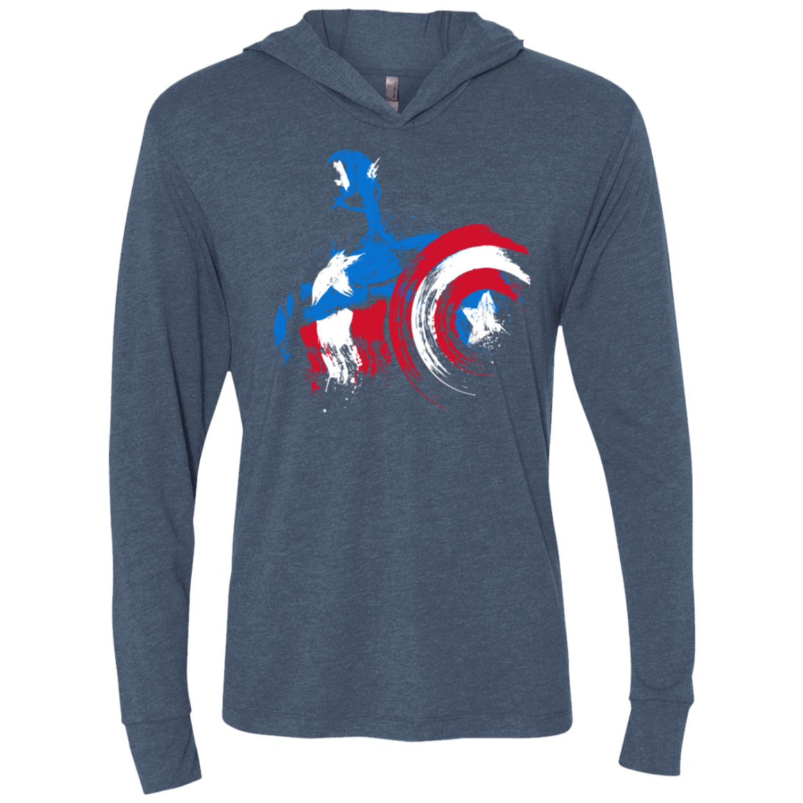 T-Shirts Indigo / X-Small Captain Triblend Long Sleeve Hoodie Tee