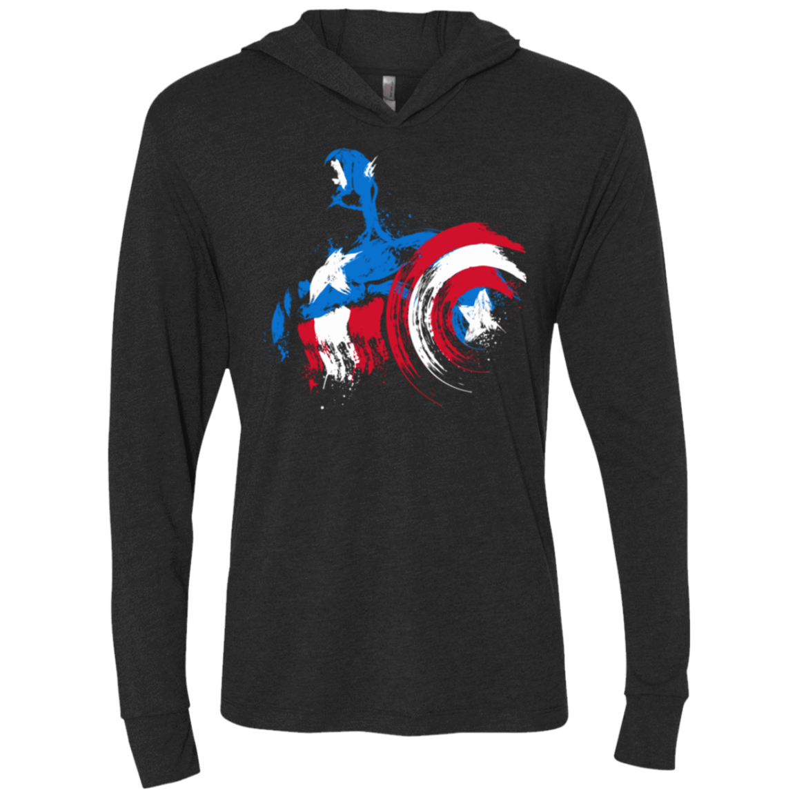 T-Shirts Vintage Black / X-Small Captain Triblend Long Sleeve Hoodie Tee