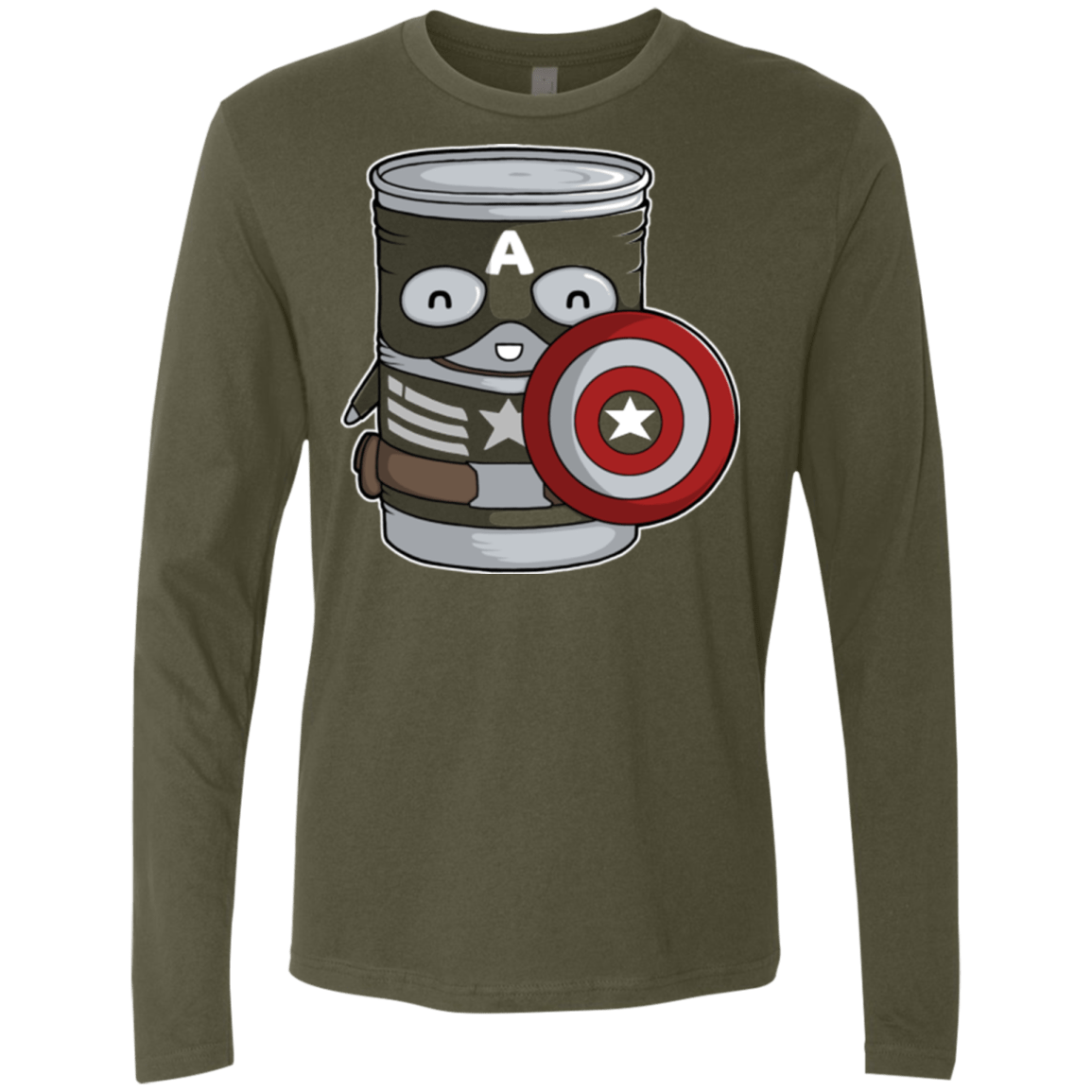 T-Shirts Military Green / Small CapTin America Men's Premium Long Sleeve