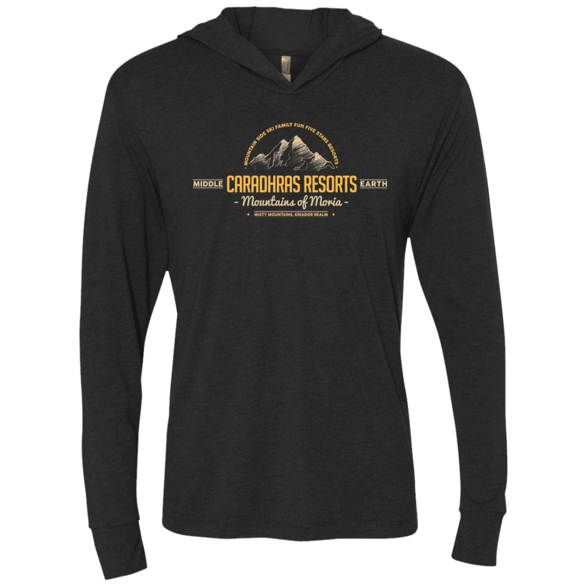 T-Shirts Vintage Black / X-Small Caradhras Resorts Triblend Long Sleeve Hoodie Tee