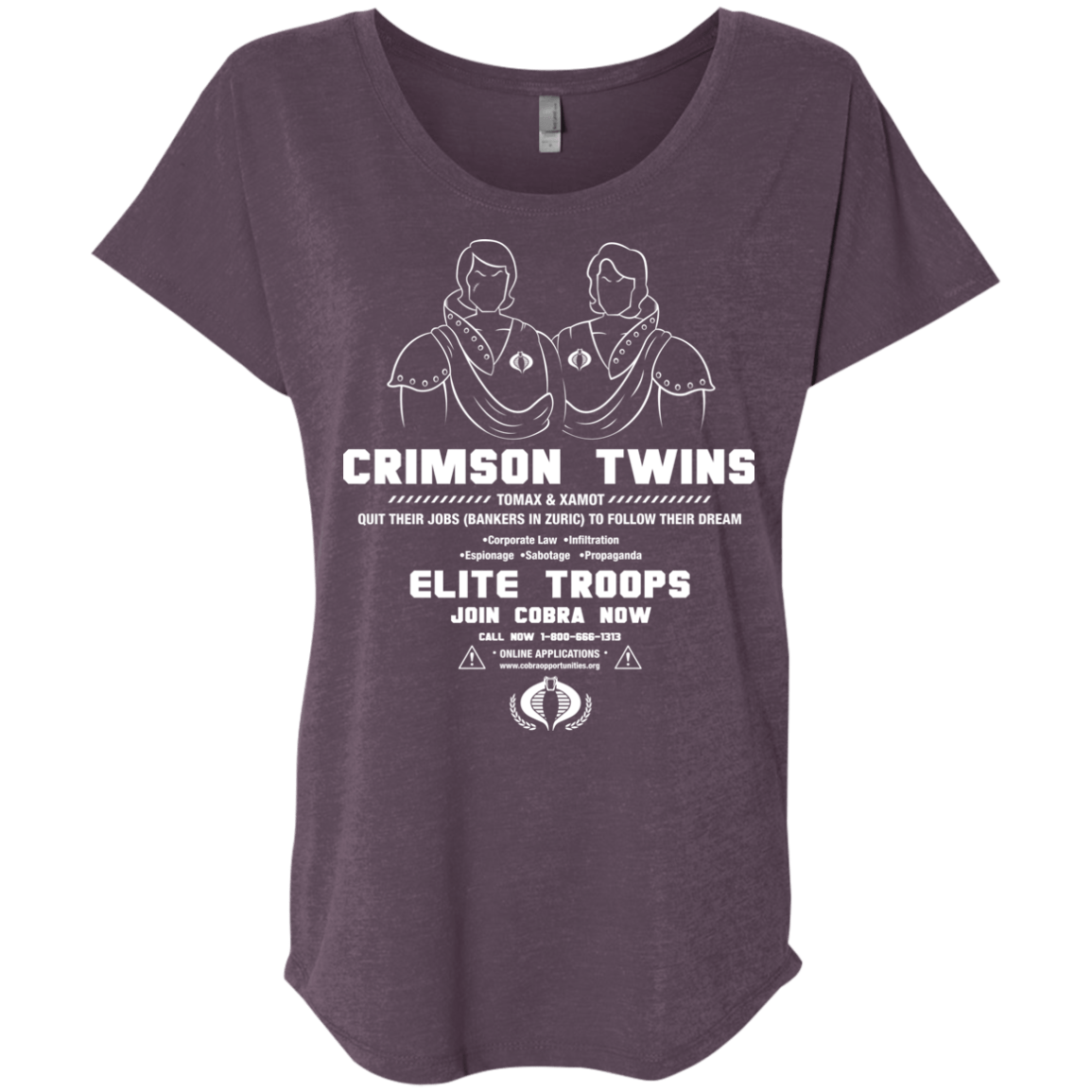 T-Shirts Vintage Purple / X-Small Career Opportunities Triblend Dolman Sleeve