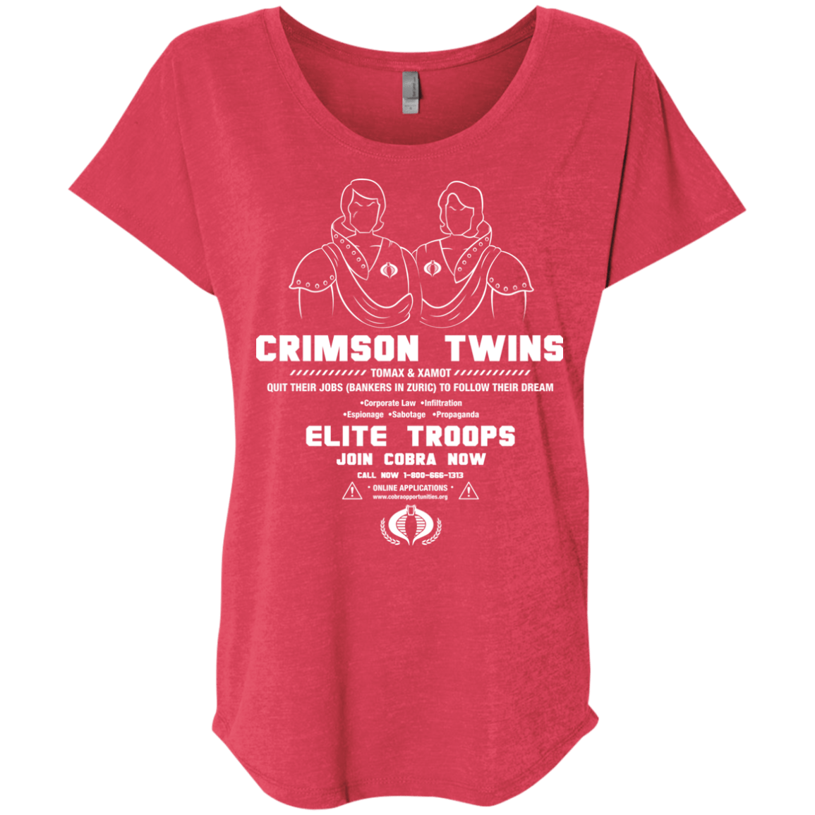 T-Shirts Vintage Red / X-Small Career Opportunities Triblend Dolman Sleeve