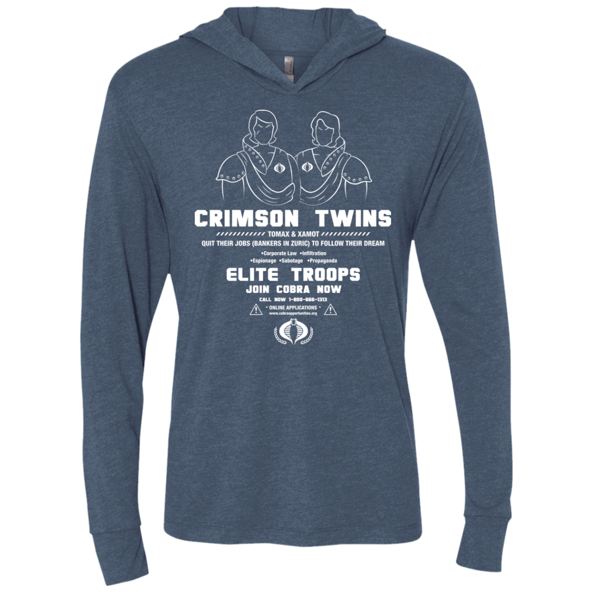 T-Shirts Indigo / X-Small Career Opportunities Triblend Long Sleeve Hoodie Tee