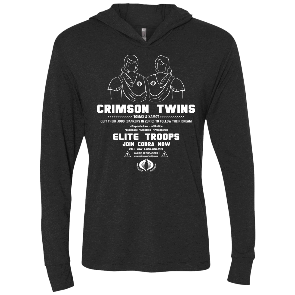 T-Shirts Vintage Black / X-Small Career Opportunities Triblend Long Sleeve Hoodie Tee